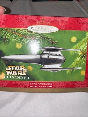 Hallmark Star Wars Episode I Naboo Royal Starship Silver Ornament